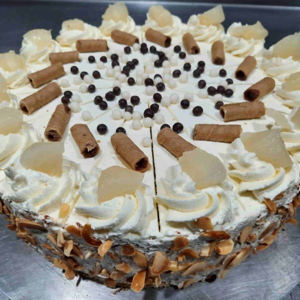 Torta de Pera con Bizcocho de chocolate